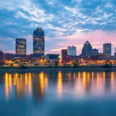 Dayton skyline at dusk