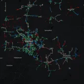 AES Ohio hosting capacity map showing distribution grid capacity across the service area.