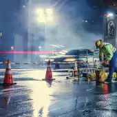 manhole Indianapolis night