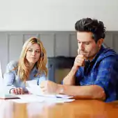 couple paying bills