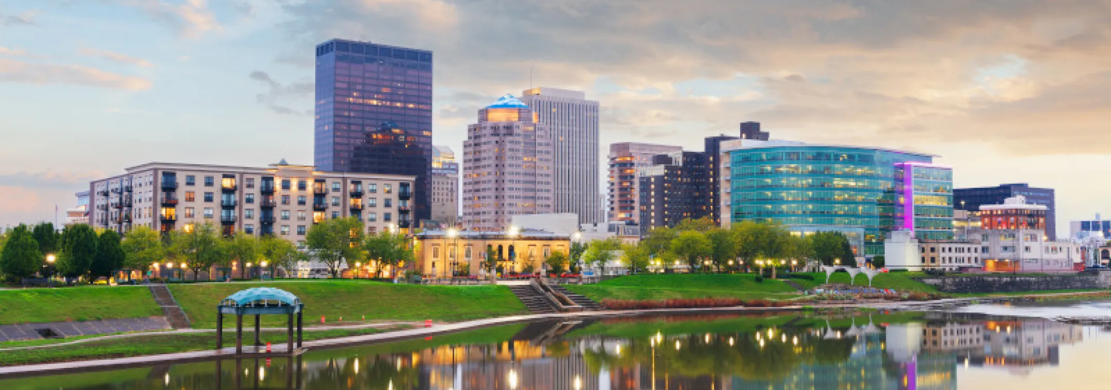 Dayton-Ohio-skyline-sunset