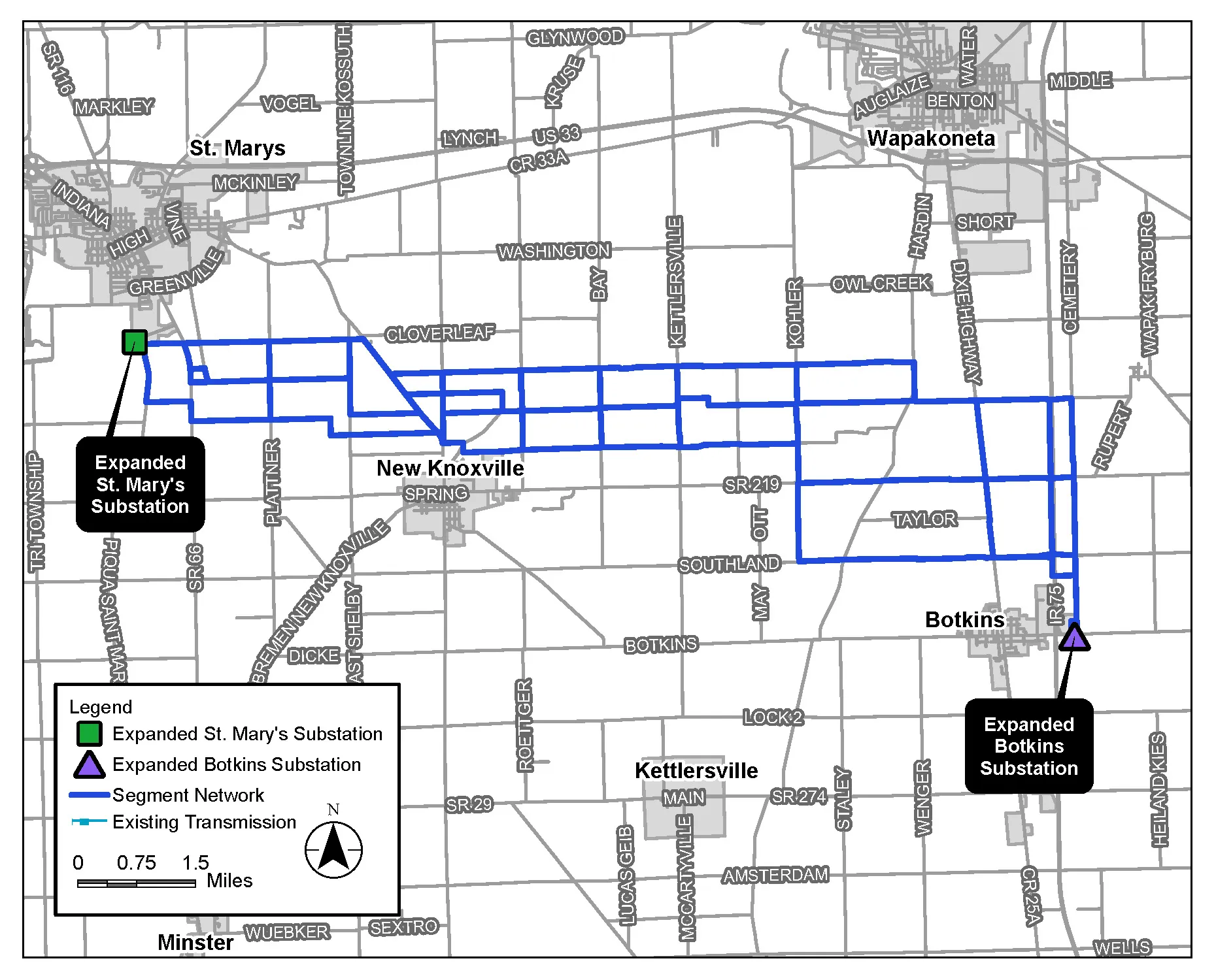 AES Ohio New Knoxville Map